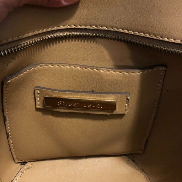 Street Level, Brown Small Trapeze Crossbody Tote or Purse - Picture 5 of 12